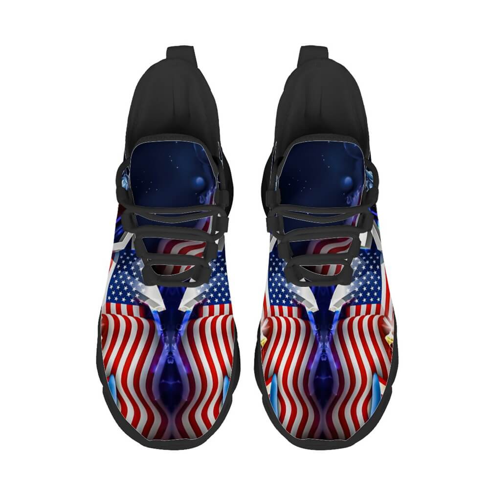 Americana Stars Liberty Glow Custom Sneaks Channeling Patriotic Street Art