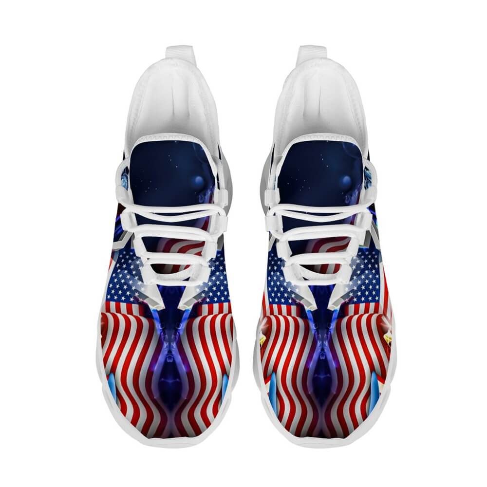 Americana Stars Liberty Glow Custom Sneaks Channeling Patriotic Street Art