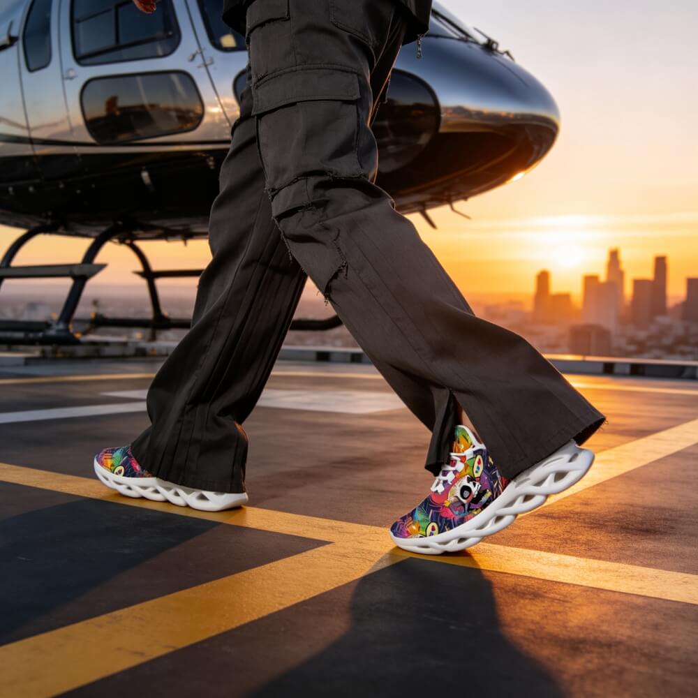 Signature Sugar Skull Pop Collage Custom Sneaks Echoing Cyber Pop Culture Drop