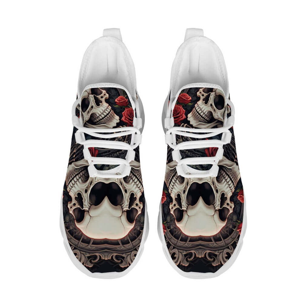 Limited Edition Baroque Skull & Roses Custom Sneaks with Retro Grunge Vibe