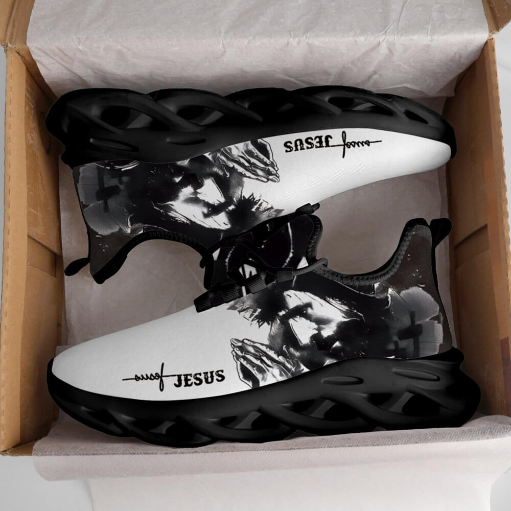 Jesus Christ Praying Custom Sneaks Infused With Spiritual Art