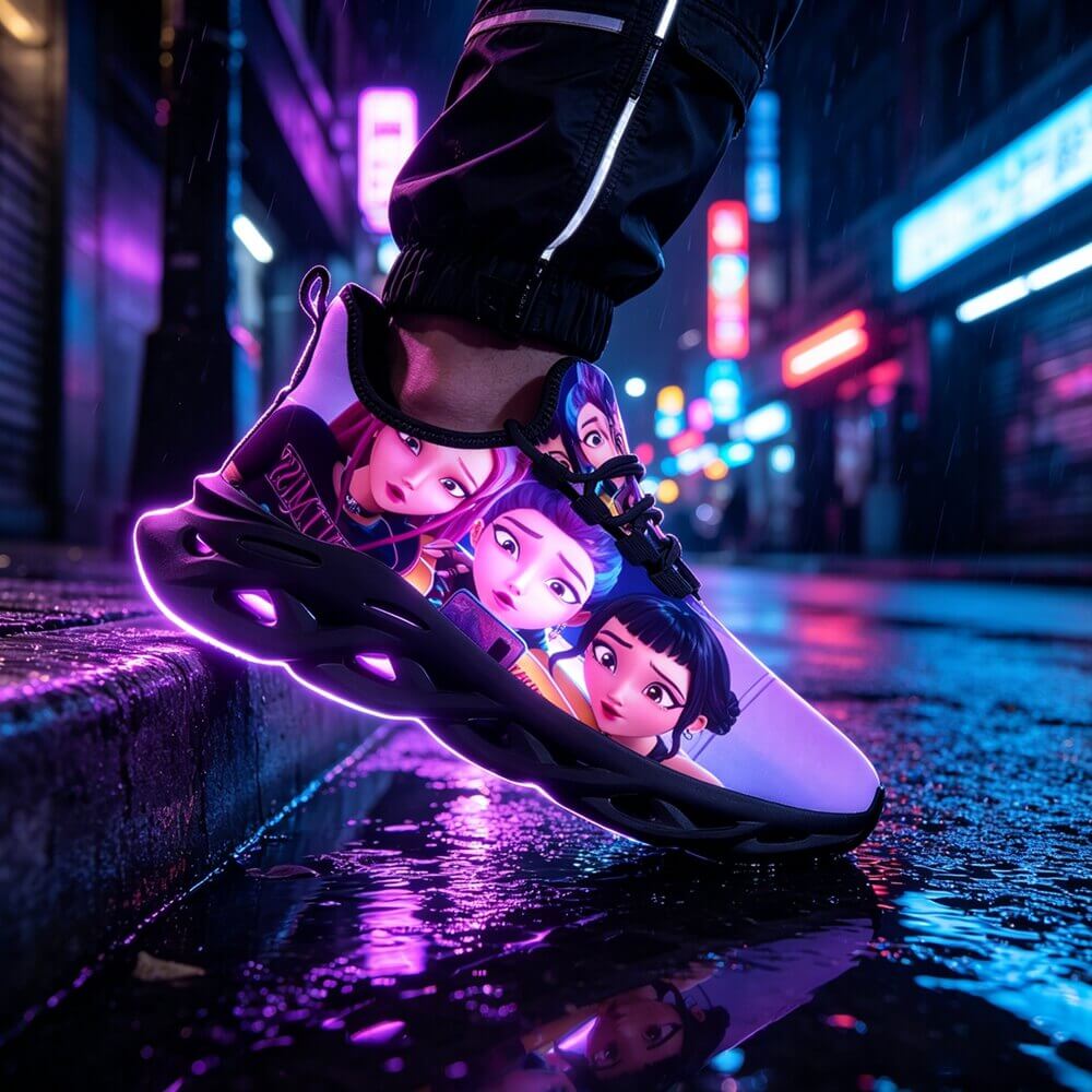 Selfie Mode K Pop Girl Group Custom Sneaks Featuring Pop Art