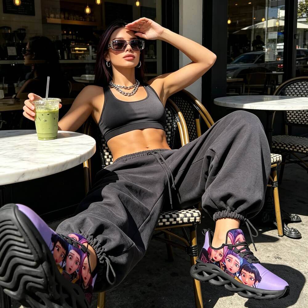 Selfie Mode K Pop Girl Group Custom Sneaks Featuring Pop Art