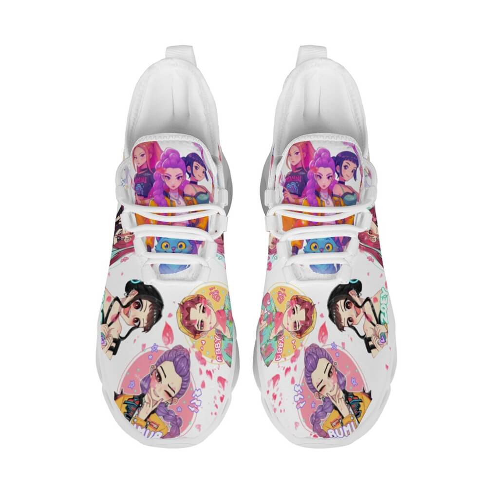 Heart Gesture K Pop Idol Girls Custom Sneaks In Vivid Neon