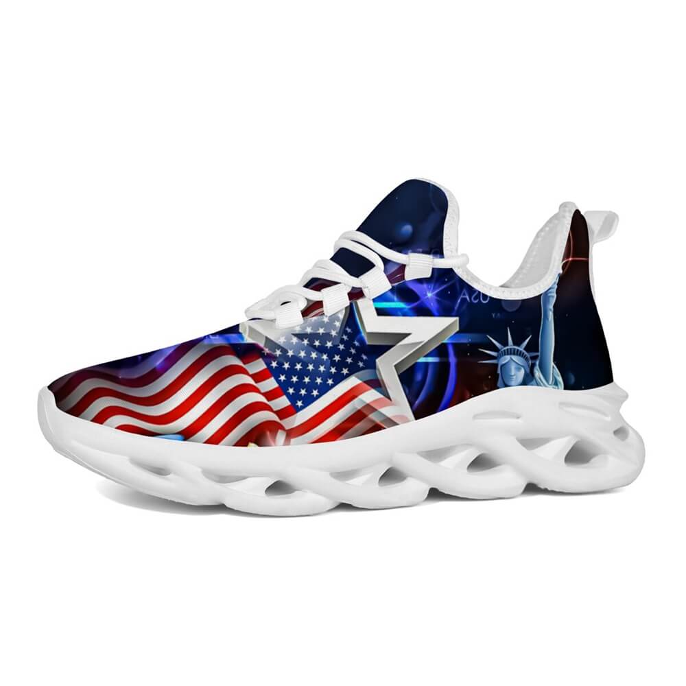 Americana Stars Liberty Glow Custom Sneaks Channeling Patriotic Street Art