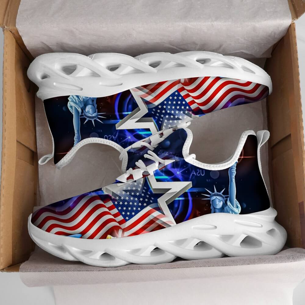 Americana Stars Liberty Glow Custom Sneaks Channeling Patriotic Street Art