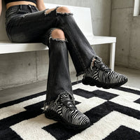 Exclusive Black & White Zebra Custom Sneaks Inspired By Urban Culture
