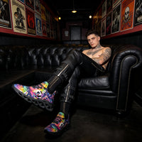 Signature Sugar Skull Pop Collage Custom Sneaks Echoing Cyber Pop Culture Drop