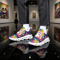 Signature Sugar Skull Pop Collage Custom Sneaks Echoing Cyber Pop Culture Drop