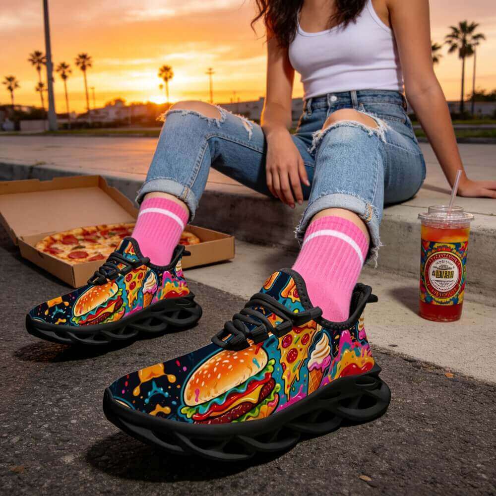Exclusive Fast Food & Ice Cream Custom Sneaks Embodying Raw Street Culture