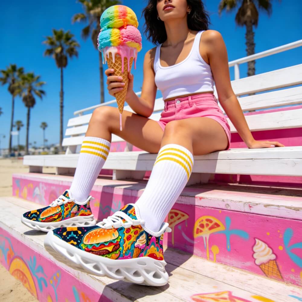 Exclusive Fast Food & Ice Cream Custom Sneaks Embodying Raw Street Culture