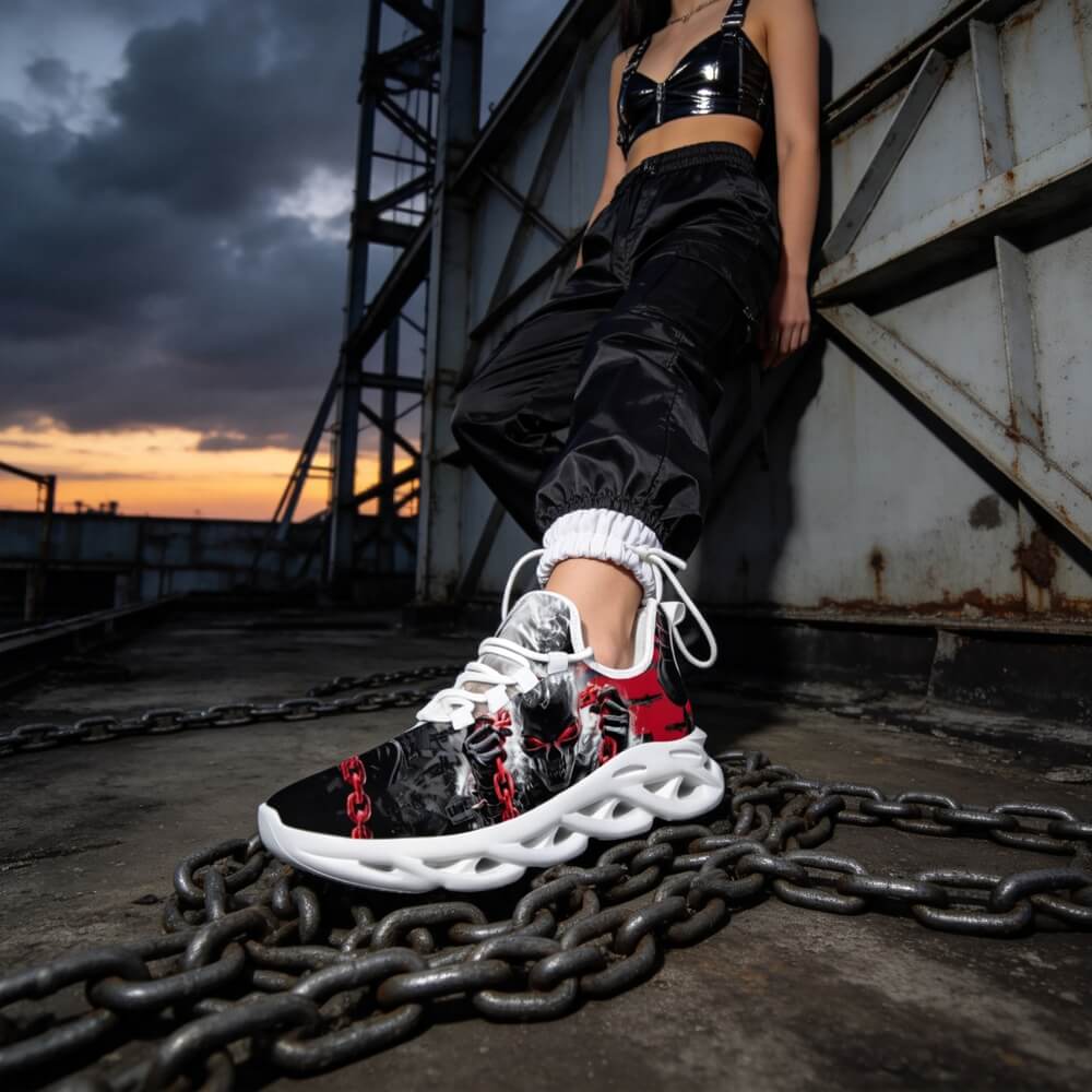 Midnight Chained Phantom Custom Sneaks Radiating Raw Metal Essence
