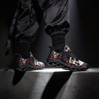 Limited Edition Baroque Skull & Roses Custom Sneaks with Retro Grunge Vibe