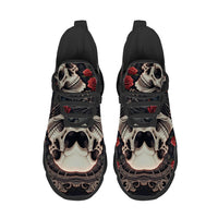 Limited Edition Baroque Skull & Roses Custom Sneaks with Retro Grunge Vibe