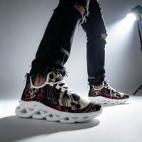 Limited Edition Baroque Skull & Roses Custom Sneaks with Retro Grunge Vibe
