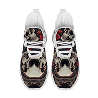 Limited Edition Baroque Skull & Roses Custom Sneaks with Retro Grunge Vibe