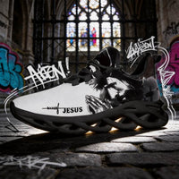 Jesus Christ Praying Custom Sneaks Infused With Spiritual Art