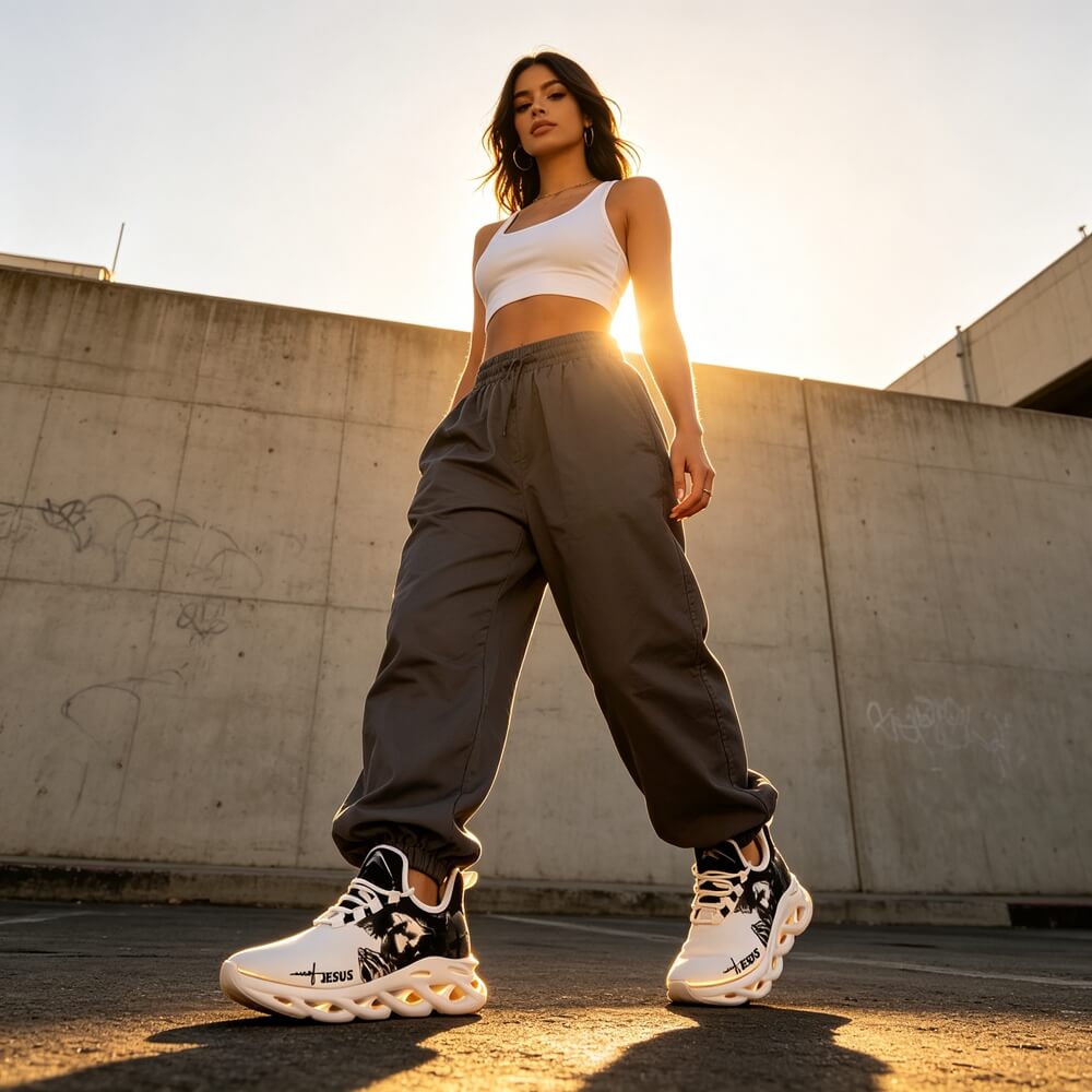 Jesus Christ Praying Custom Sneaks Infused With Spiritual Art
