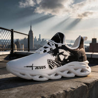 Jesus Christ Praying Custom Sneaks Infused With Spiritual Art