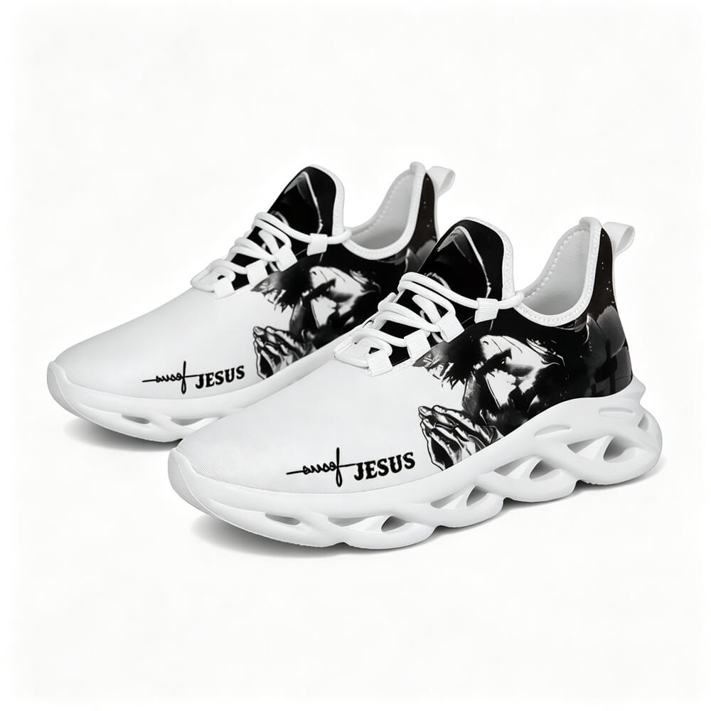 Jesus Christ Praying Custom Sneaks Infused With Spiritual Art