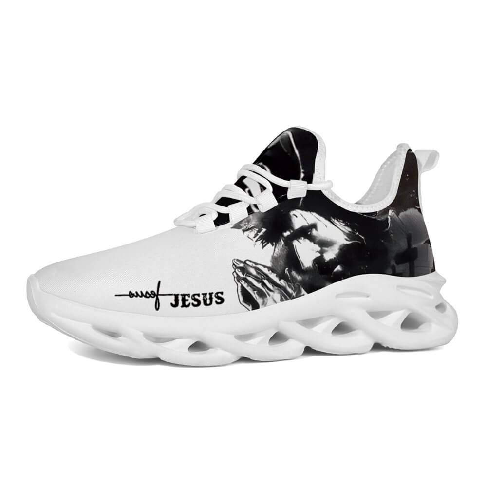 Jesus Christ Praying Custom Sneaks Infused With Spiritual Art