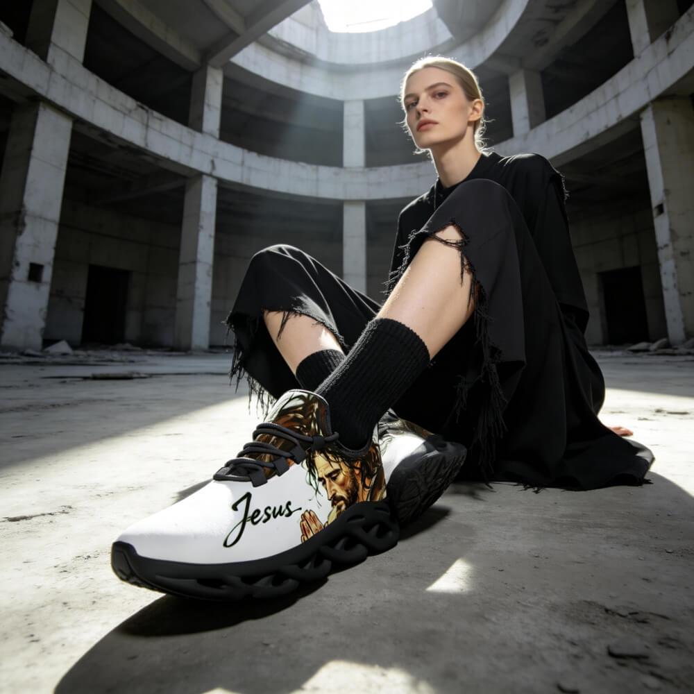 Signature Praying Hands & Faith Custom Sneaks Echoing Raw Street Cred