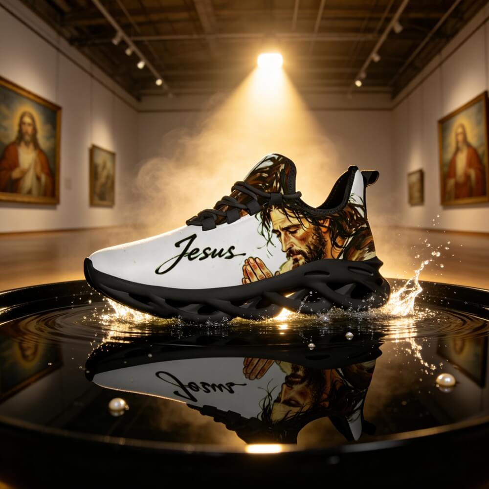 Signature Praying Hands & Faith Custom Sneaks Echoing Raw Street Cred