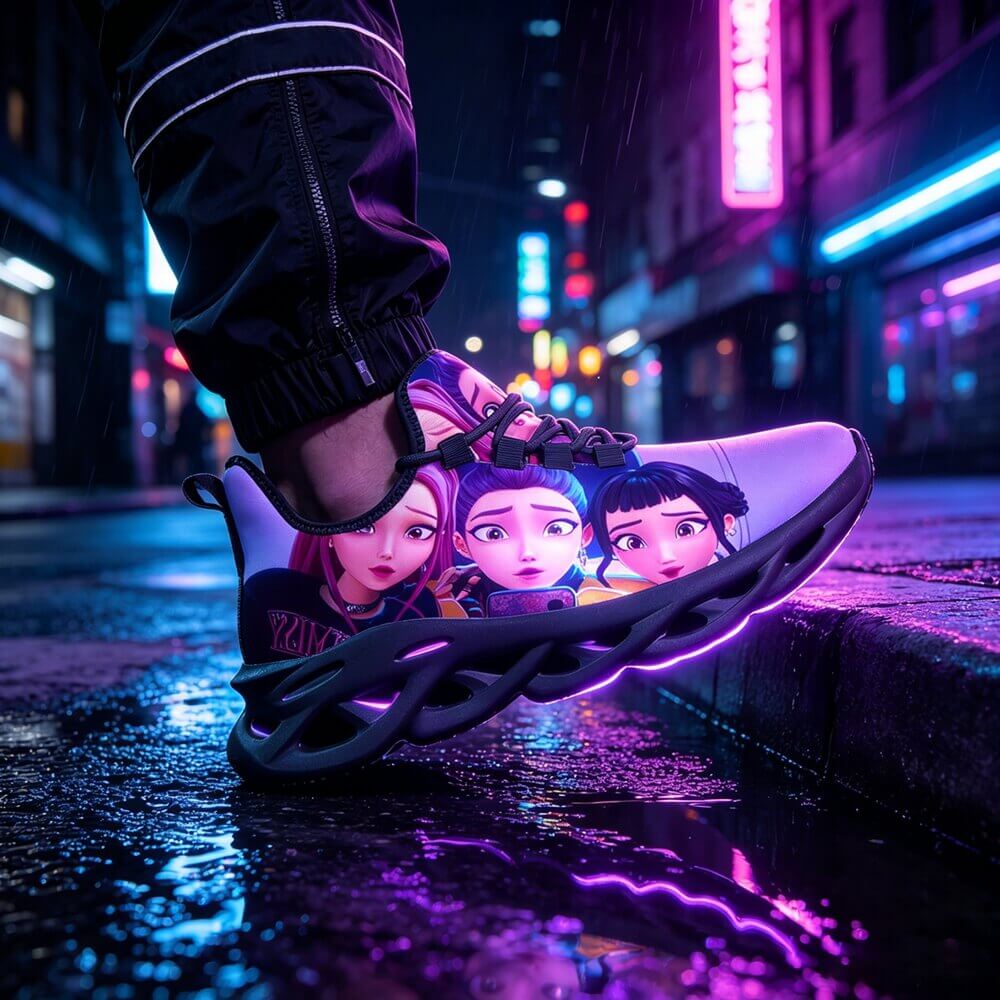 Selfie Mode K Pop Girl Group Custom Sneaks Featuring Pop Art