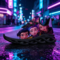Selfie Mode K Pop Girl Group Custom Sneaks Featuring Pop Art