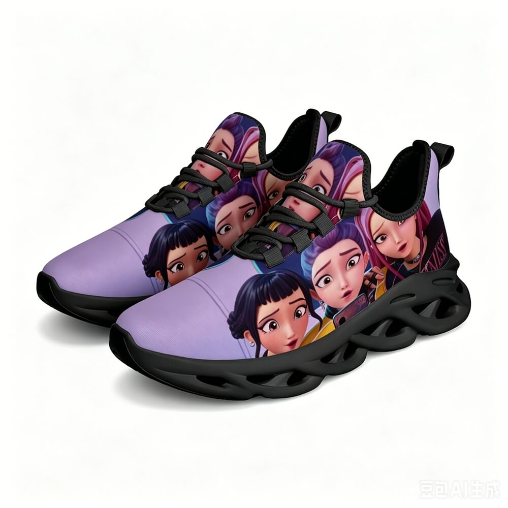 Selfie Mode K Pop Girl Group Custom Sneaks Featuring Pop Art
