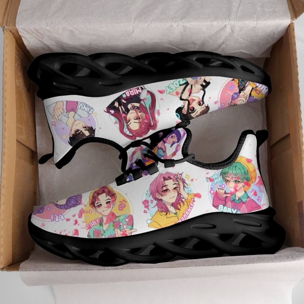 Heart Gesture K Pop Idol Girls Custom Sneaks In Vivid Neon