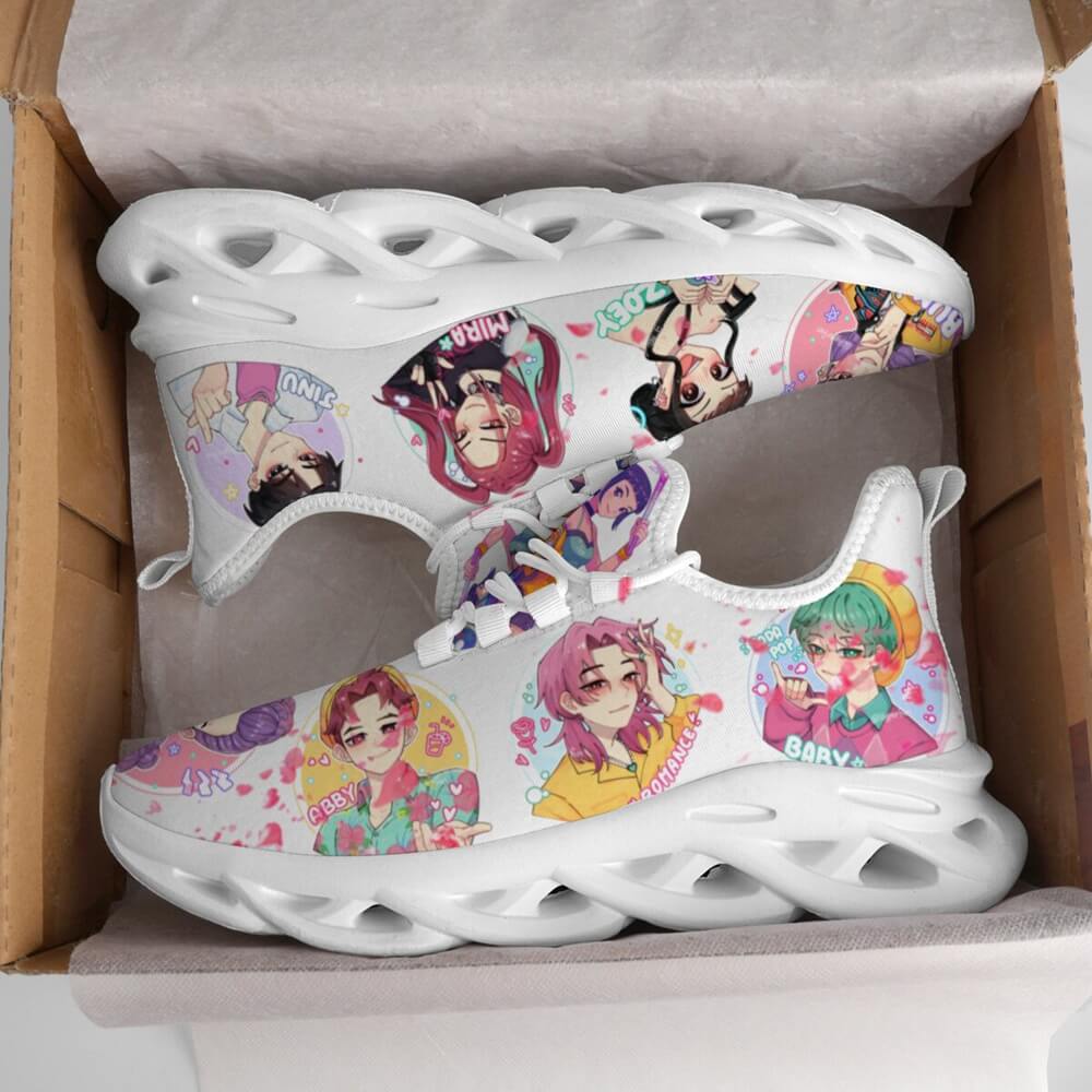 Heart Gesture K Pop Idol Girls Custom Sneaks In Vivid Neon