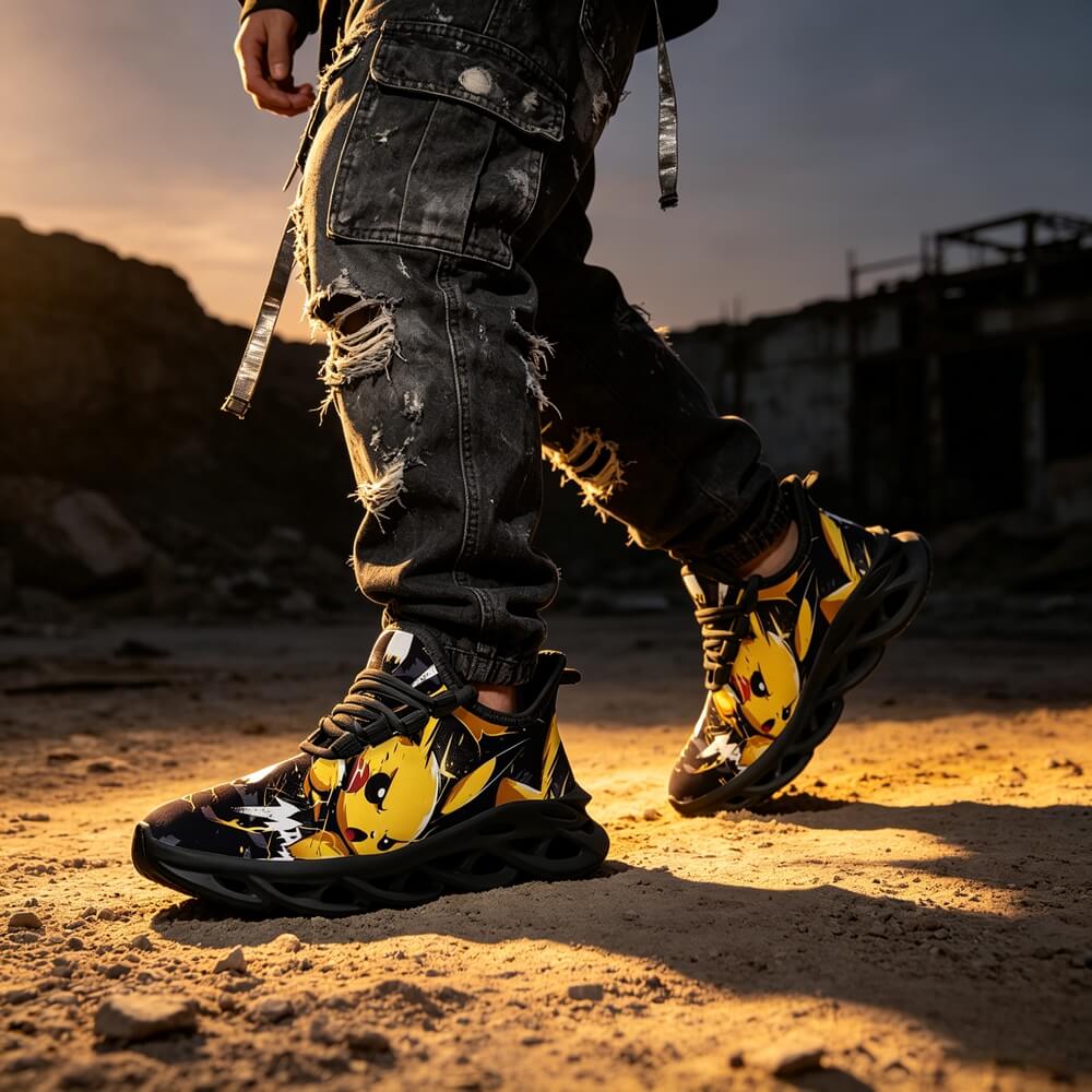 Electric Monster Shockwaves Custom Sneaks Embodying Neo Tokyo Otaku Vibe