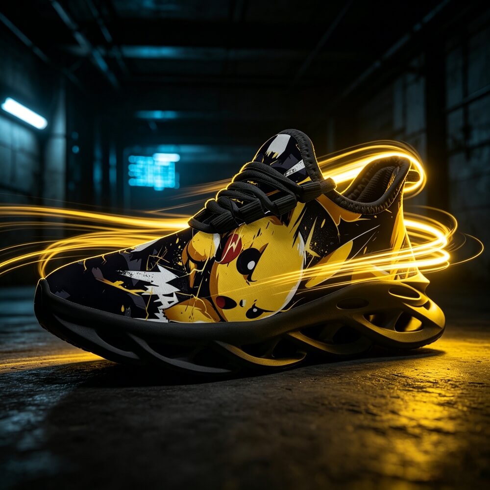 Electric Monster Shockwaves Custom Sneaks Embodying Neo Tokyo Otaku Vibe